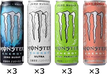 Asahi Beverage Monster Zero Calorie Assortment Set, 12 Bottles 2023SS Energy Drink