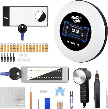 Super PDR Windshield Chip Repair Kit, Intelligent Nano Glass Cracks Repair Device with Hand-Free UV Curing Lamp, 20 Bottles Upgraded Repair Fluid, Quick Fix & Easy to Use for Car Window Rock Chip