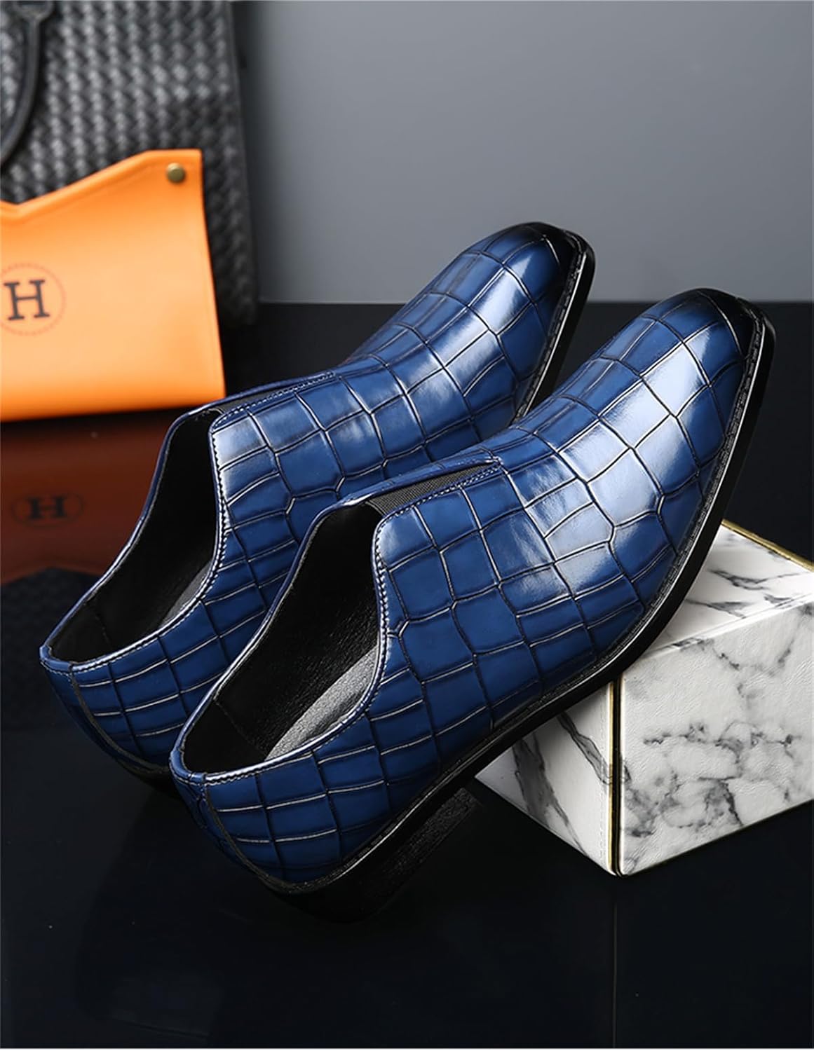 Men's Retro Dress Slip-on Loafers Business Casual Formal Leather Shoes for Men - Image 2