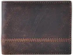 Carteira de couro RFID | The Respected Gentlemans Bifold Slim para homens | Bloqueio RFID seguro para viagem | Carteira masculina de couro de flor integral com suporte removível para cartão de crédito para identidade, Cavalo louco, Clássico