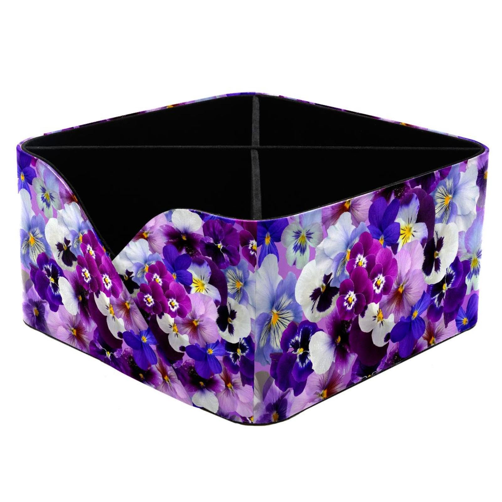 KengjuTesu Phalaenopsis Flowers Desktop Organizer Pen Holder, Rectangular Pencil Cup for Office, Study and Makeup Stations
