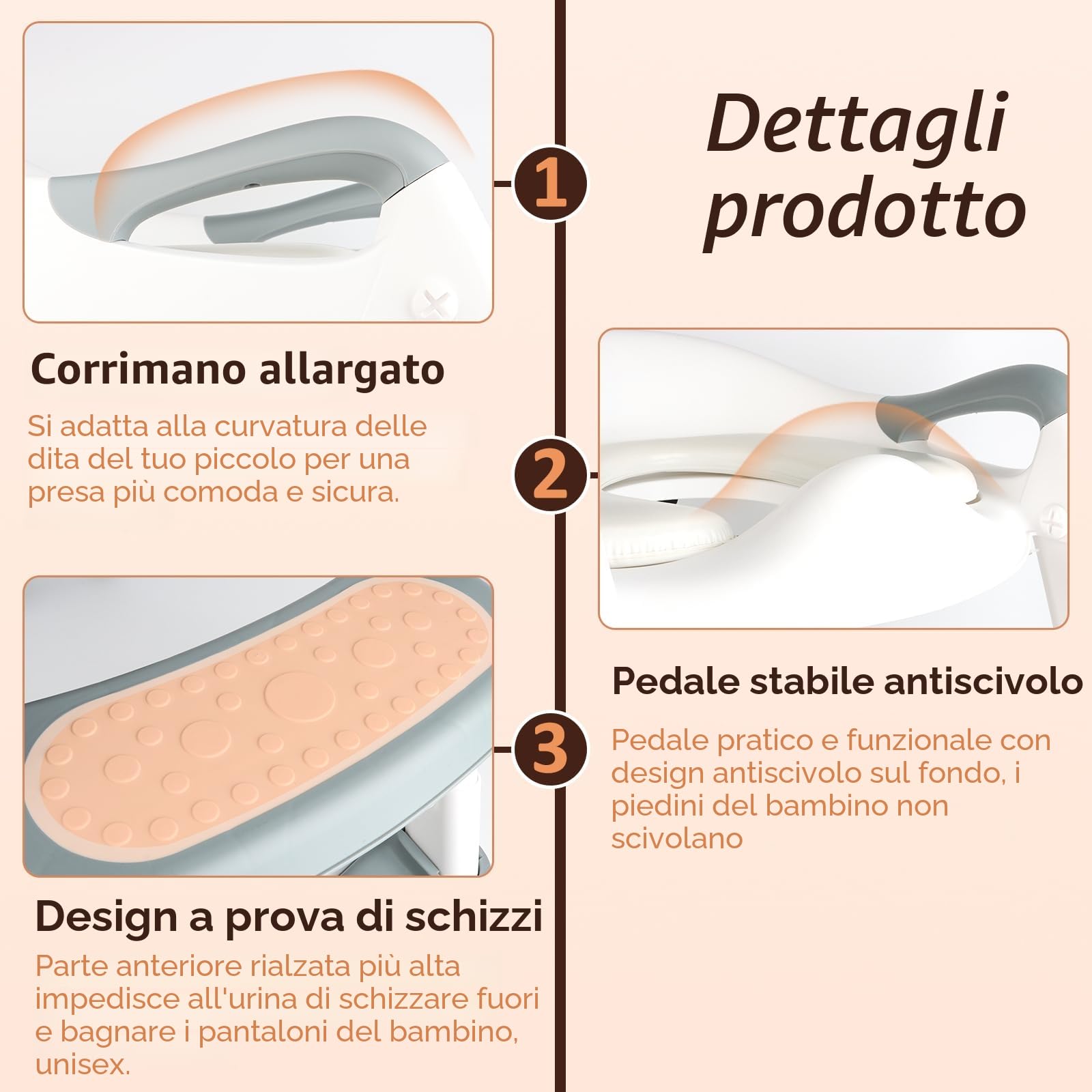 talifoca Sedile WC per bambini, sedile WC con scale, WC aggiornato per bambini e ragazze, sedile WC 2 in 1 con scale, pedana antiscivolo e antiscivolo.