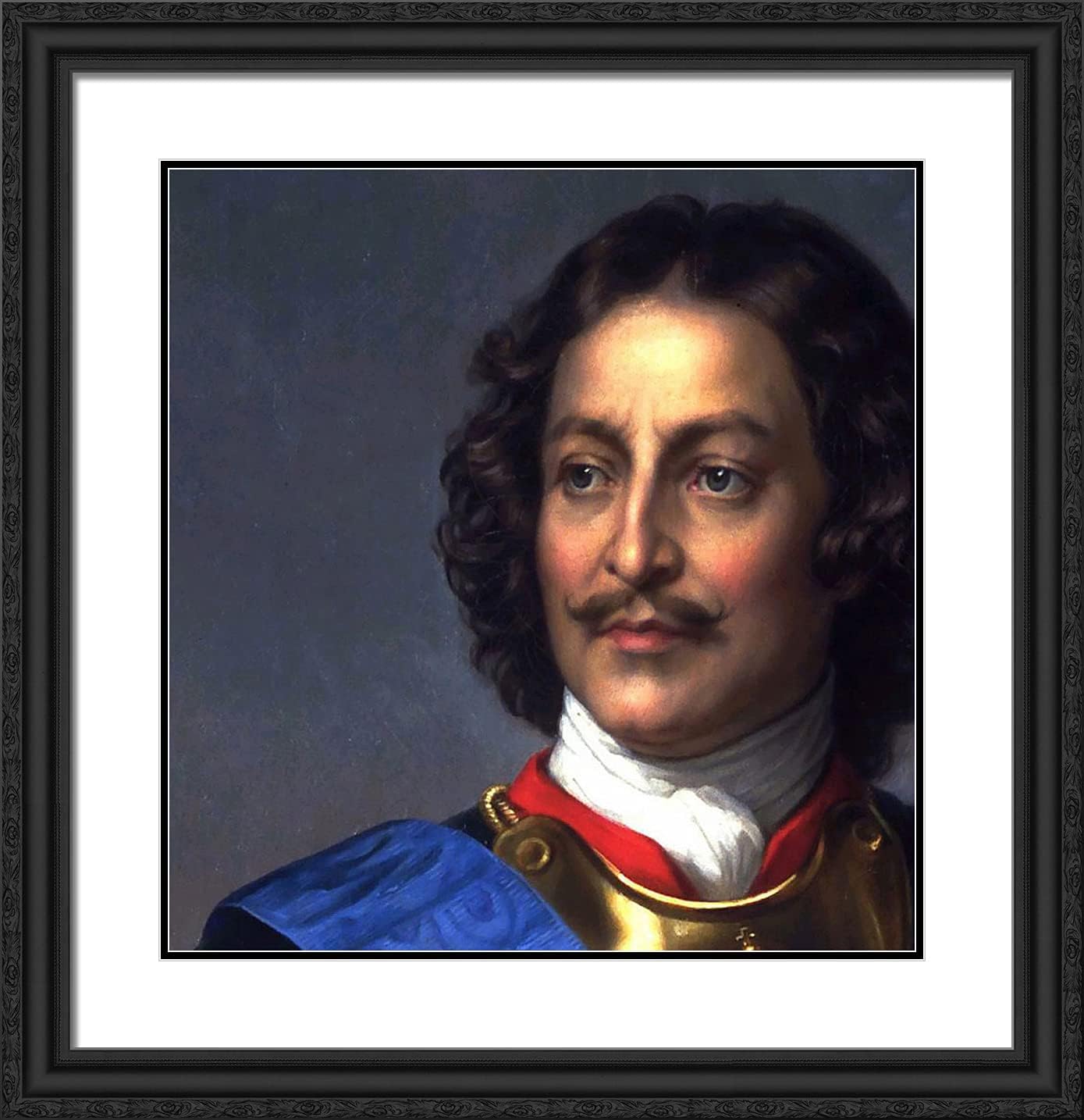 ArtDirect Delaroche, Paul 20x21 Gold Ornate Framed Art Print with Double Matting Titled: Peter the Great of Russia, Detail
