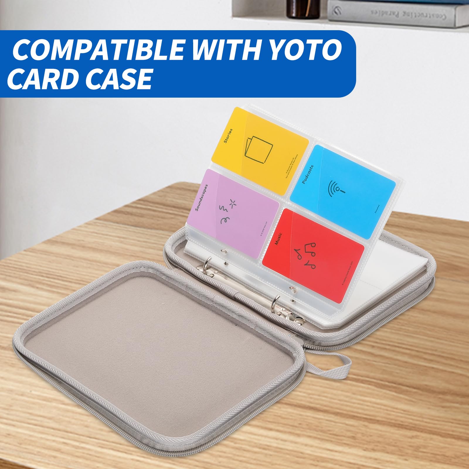 Amazon.com: Jeachan 10 Pack 4 Pocket Sleeve for Yoto Card case, 2 Holes Fit  2 Rings Card Case Card Holder Card Binder, Transparent : Toys & Games