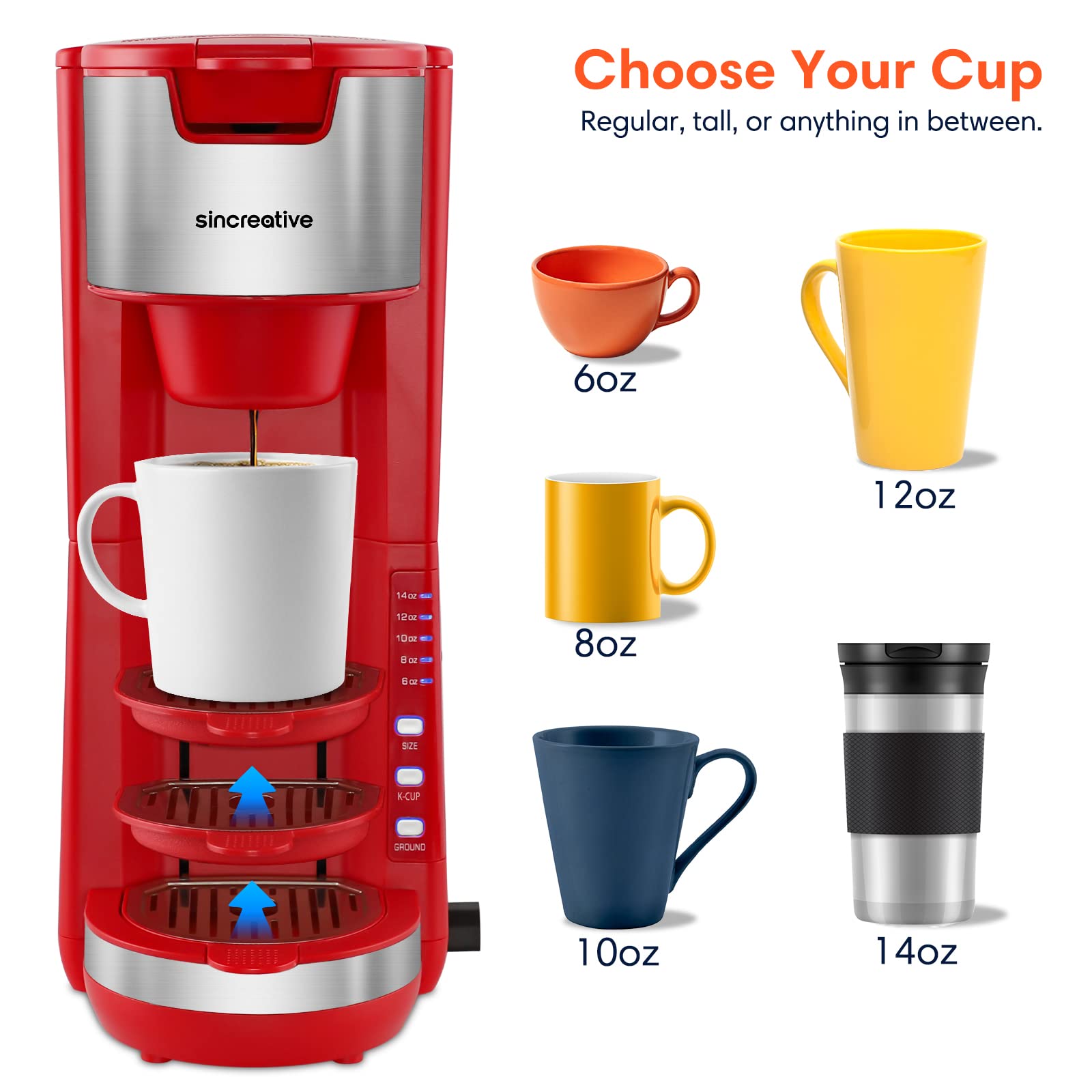 Buy Coffee Maker with Milk Frother, 2 in 1 Single Serve Coffee Machine