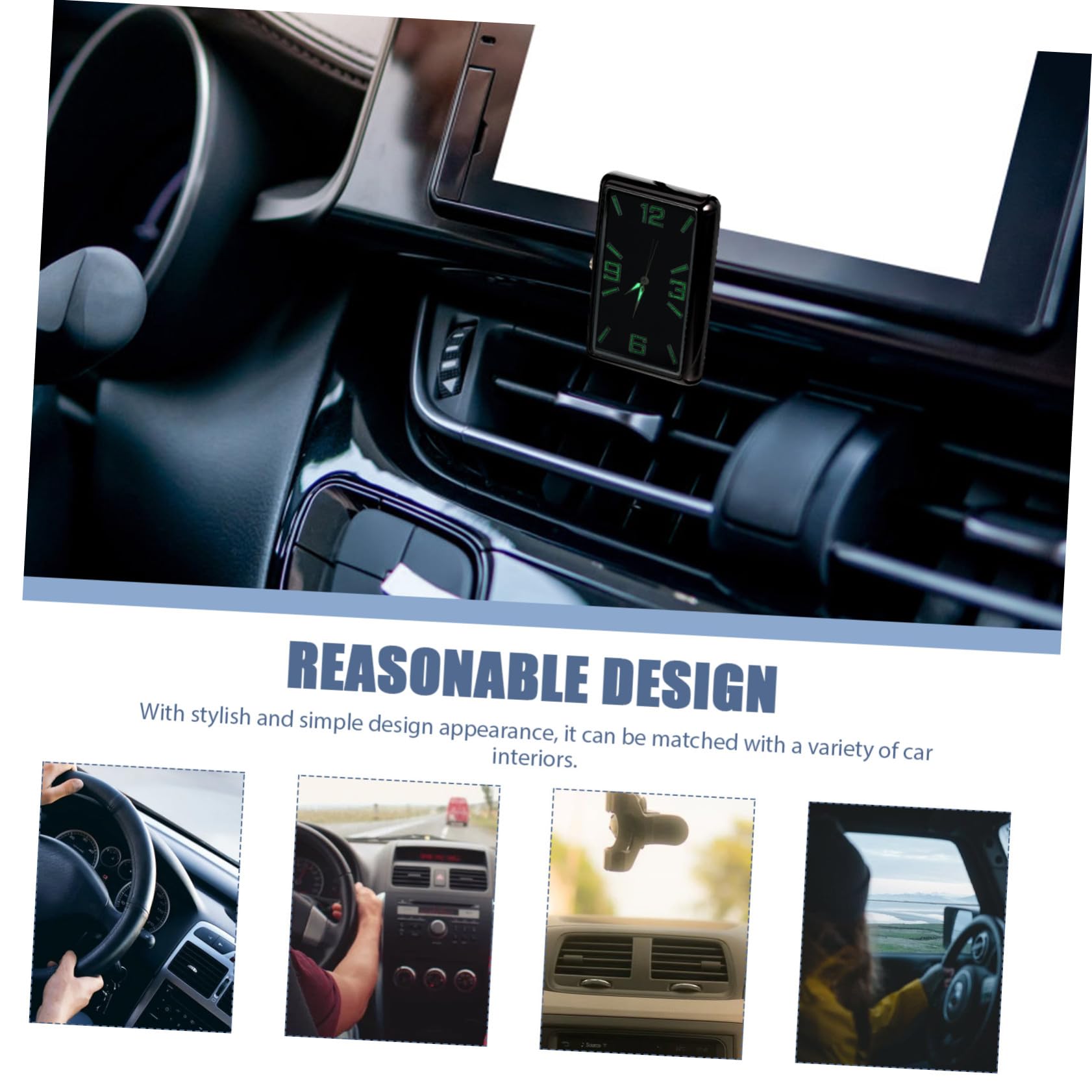 Zerodeko Reloj Para Salpicadero De Coche Estructura Resistente y Estilo Sencillo Adecuado Para Espacios De Trabajo y Hogares