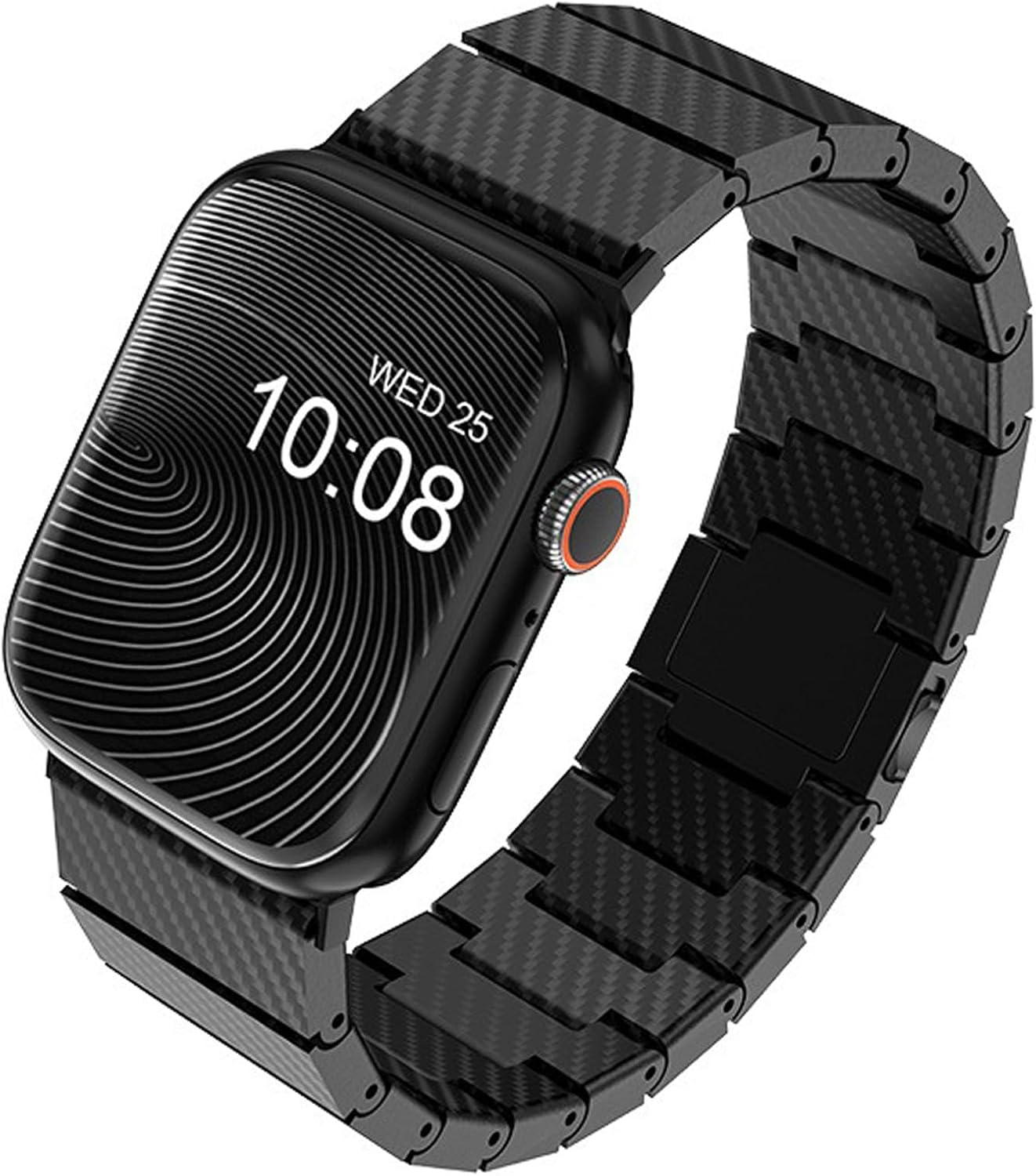 Compatible with Apple Watch Band 49mm 45mm 44mm 42mm 41mm 40mm 38mm, Genuine Carbon Fiber Upgraded Magnetic Clasp Band for iWatch Ultra 2 1 Series 9 8 7 6 5 4 SE 3 2 1