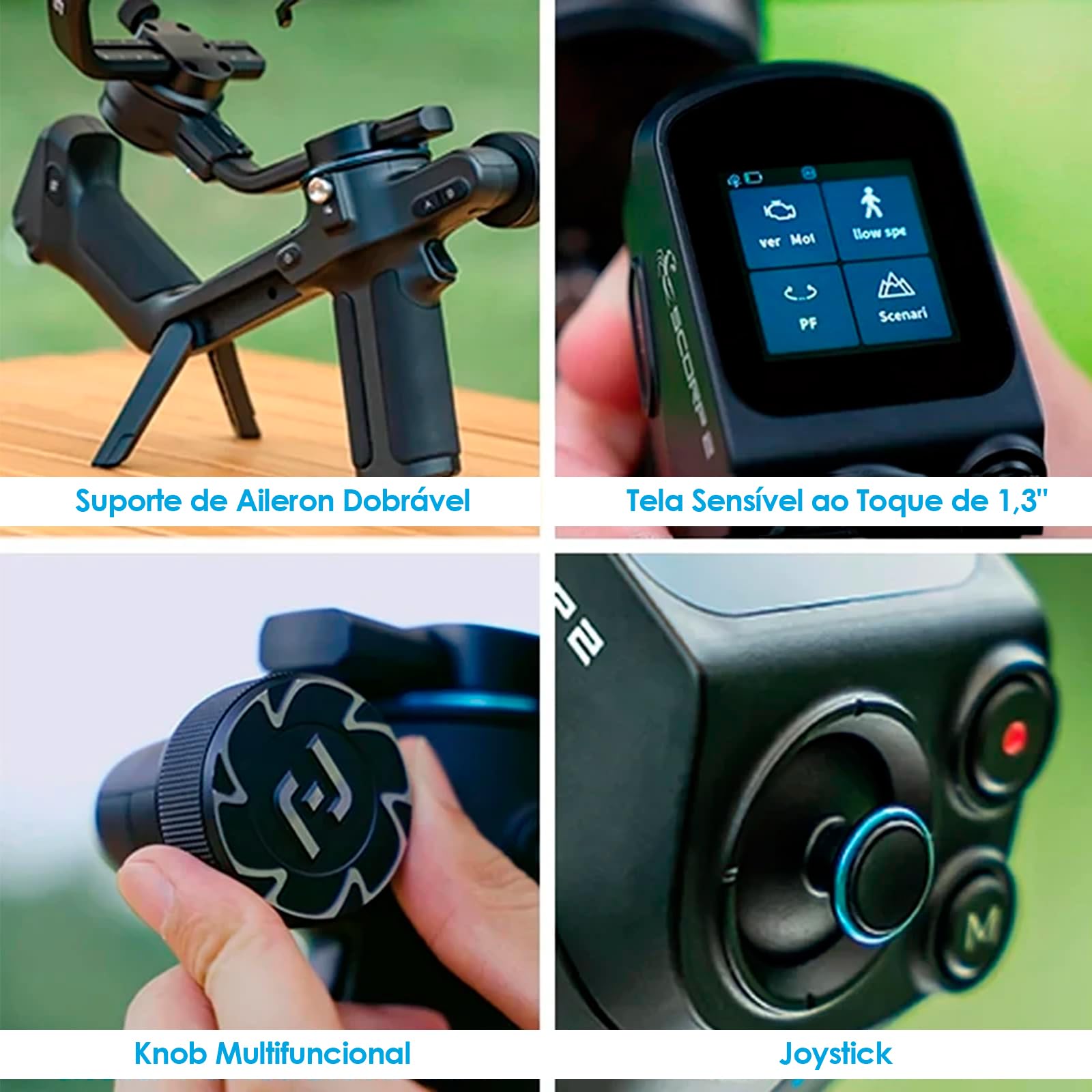 Fei~yuTech SCORP 2, Estabilizador de Cardan com 3 Eixos, Cardan Tudo em um  para Câmeras sem Espelho, Smartphones, Câmeras de Ação, Rastreador AI  Integrado | Amazon.com.br