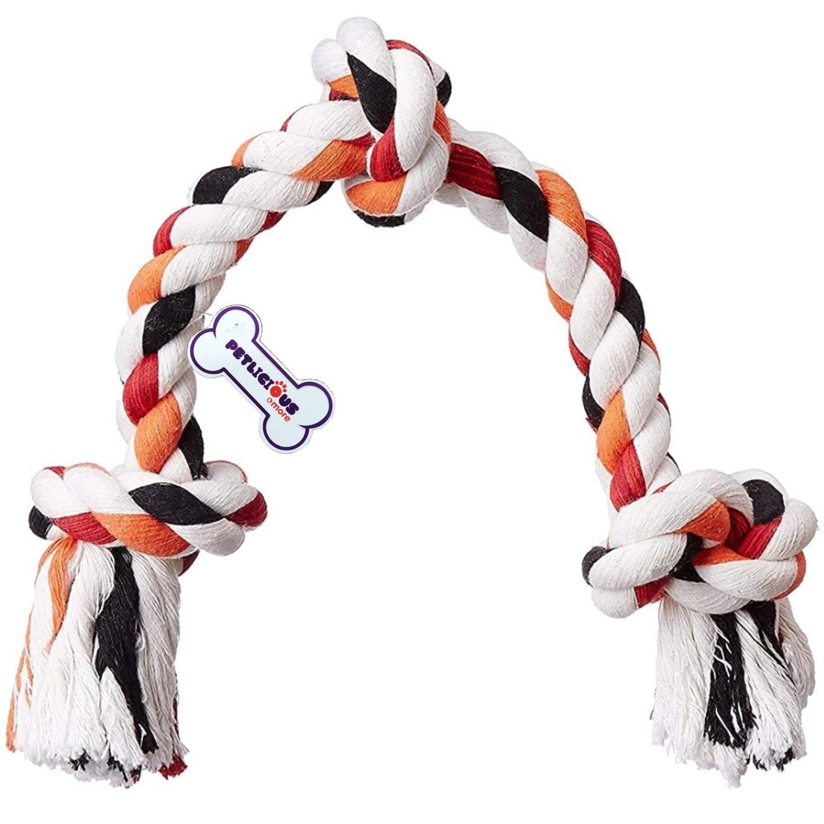 See full amazon price history chart for PETLICIOUS & MORE Premium Cotton Rope Bone Dog Chew 3 Knot Toy Puppy Toys (Colour May Vary, Pack of One, Length 17-inch) PETLICIOUS & MORE Premium Cotton Rope Bone Dog Chew 3 Knot Toy Puppy Toys (Colour May Vary, Pack of One, Length 17-inch) (B08MCJ6NWG) Amazon Price History, Amazon Price Tracker