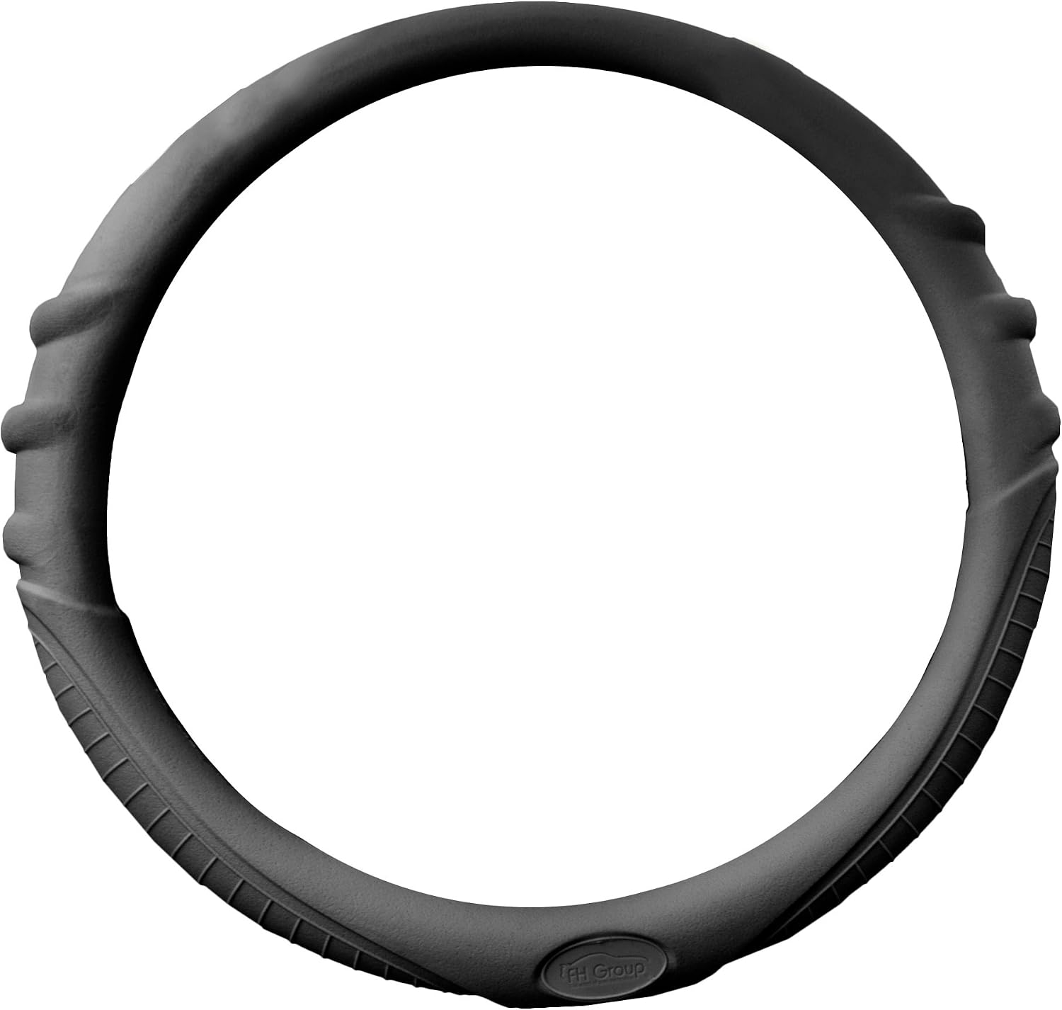 FH Group FH3003BLACK Universal Fit Silicone with Grip and Pattern Massaging Grip Black Steering Wheel Cover fits most Cars, SUVs, Trucks, and Vans