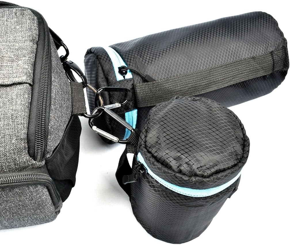 Lens Pouch Waterproof Camera Lens for Case Bag with Zipper for DSLR SLR Camera Lens 4 Sizes Black