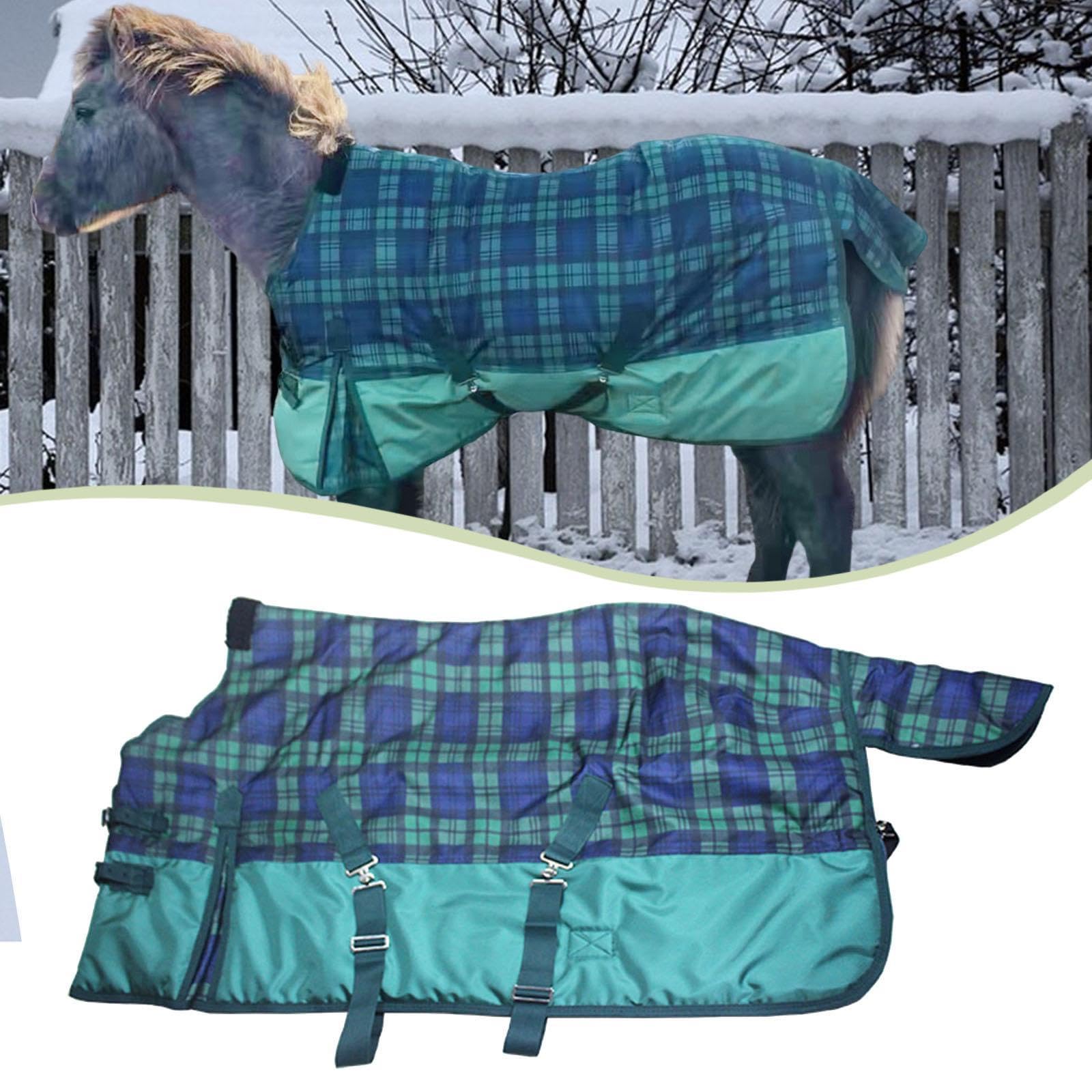 Qianly Manta para Caballo de Invierno Resistente con Cierre Fácil Impermeable Transpirable y a Prueba de Viento Confeccionada en Tela Oxford 1680D Adecuada