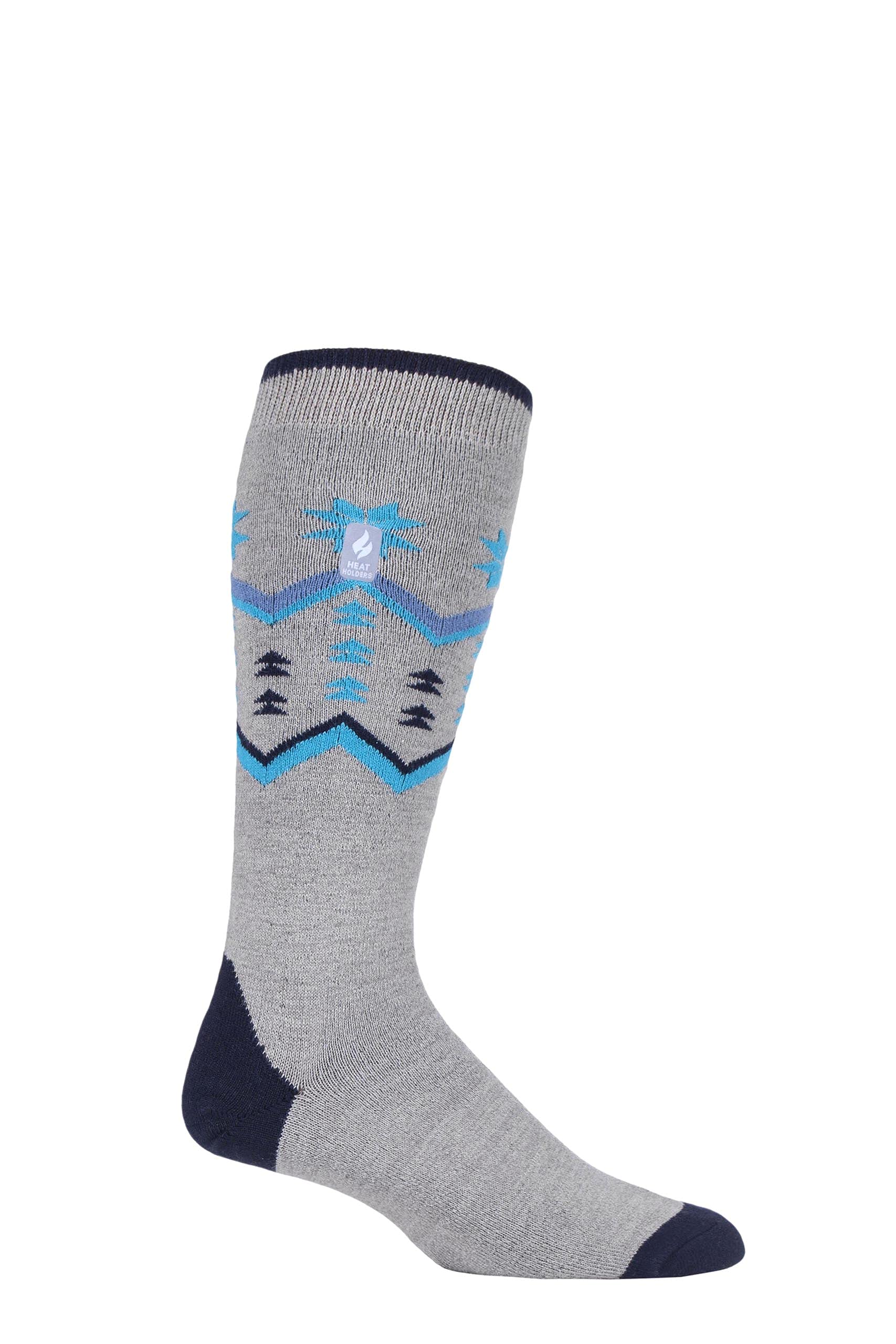 Heat Holders Men's Grey Fairisle Sockshop 1.0 Tog Slalom Adventure Ultra Lite Ski Socks Pack Of 1 6-11