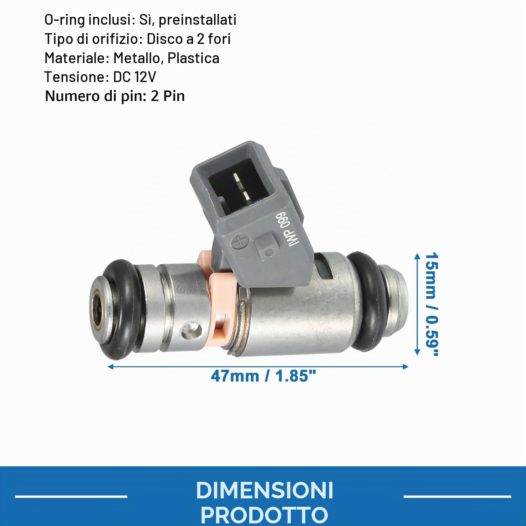 A ABSOPRO Iniettore Carburante No.8200025248 Per RENAULT Twingo 01-07 4 | OE No. 8200025248, Material Metallo E Plastica, Size 47x15mm, Per RENAULT Kangoo 02-07 1.0, Clio II 01-05 1.0/1.2