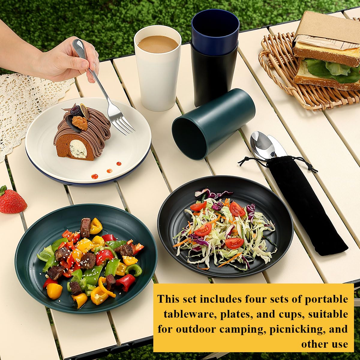HOMQUEN Essentiels de Camping équipement de Camping, ustensiles de Cuisine de Camping Camping-Car Accessoires de Camping, randonnée en Plein air, Pique - Nique, Cadeaux de Barbecue, Outils de Camping