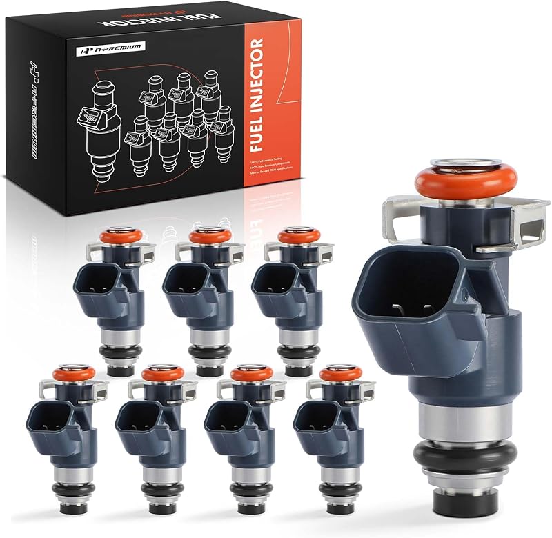 A-Premium 12 Holes Set of 8 Fuel Injectors Compatible with Chevrolet, GMC | for 2009-2013 Chevrolet Silverado 1500 Tahoe & GMC Sierra 1500, Yukon XL 1500 & Cadillac Escalade, Escalade ESV, Escalade EXT