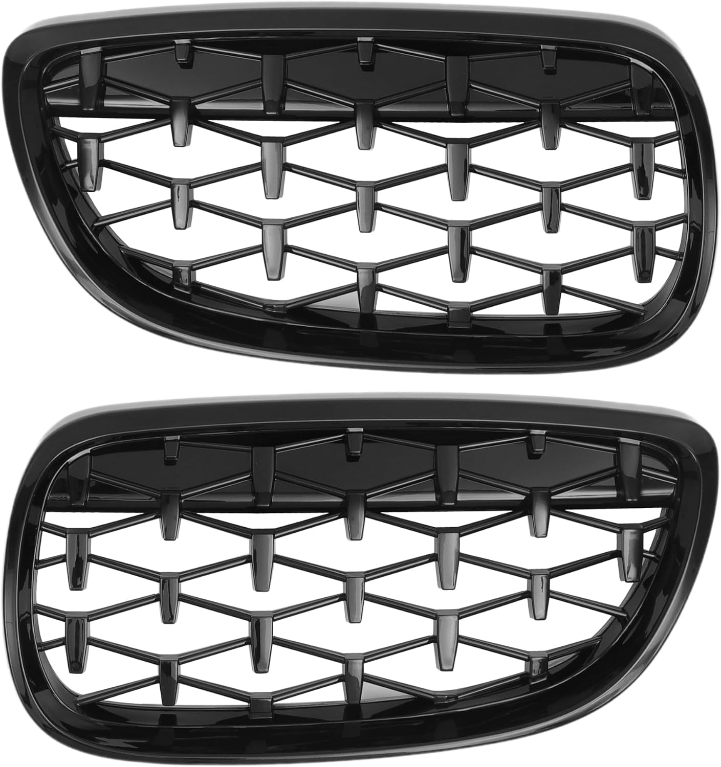 X AUTOHAUX Front Hood Bumper Grille Grill for BMW 328xi 328i 335i 335xi M3 No.51137157277/51137157278 Front Bumper Kidney Grille Grill Diamond Star Black 1 Pair