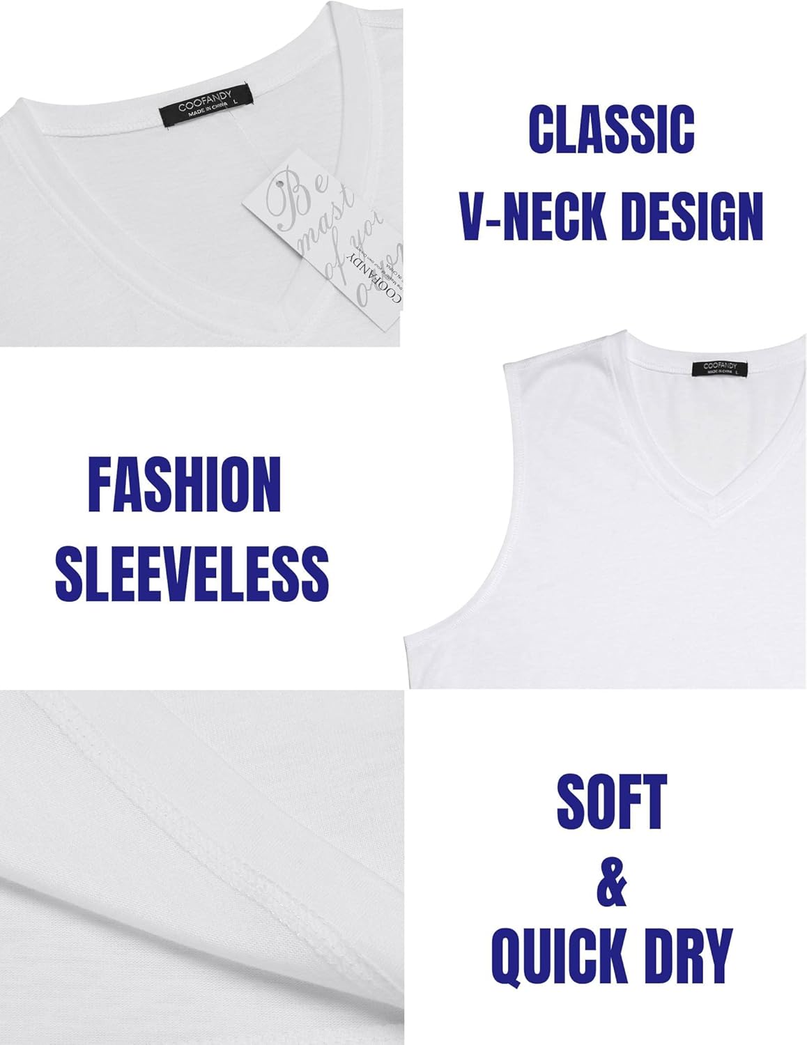 COOFANDY Men's 3 Pack Workout Tank Tops Gym Sleeveless Shirts V Neck Bodybuilding Muscle Tee Shirt - Image 6