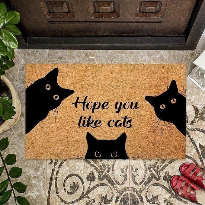 KDLY Hope You Like Cats Doormat,Forest Mountain Doormat