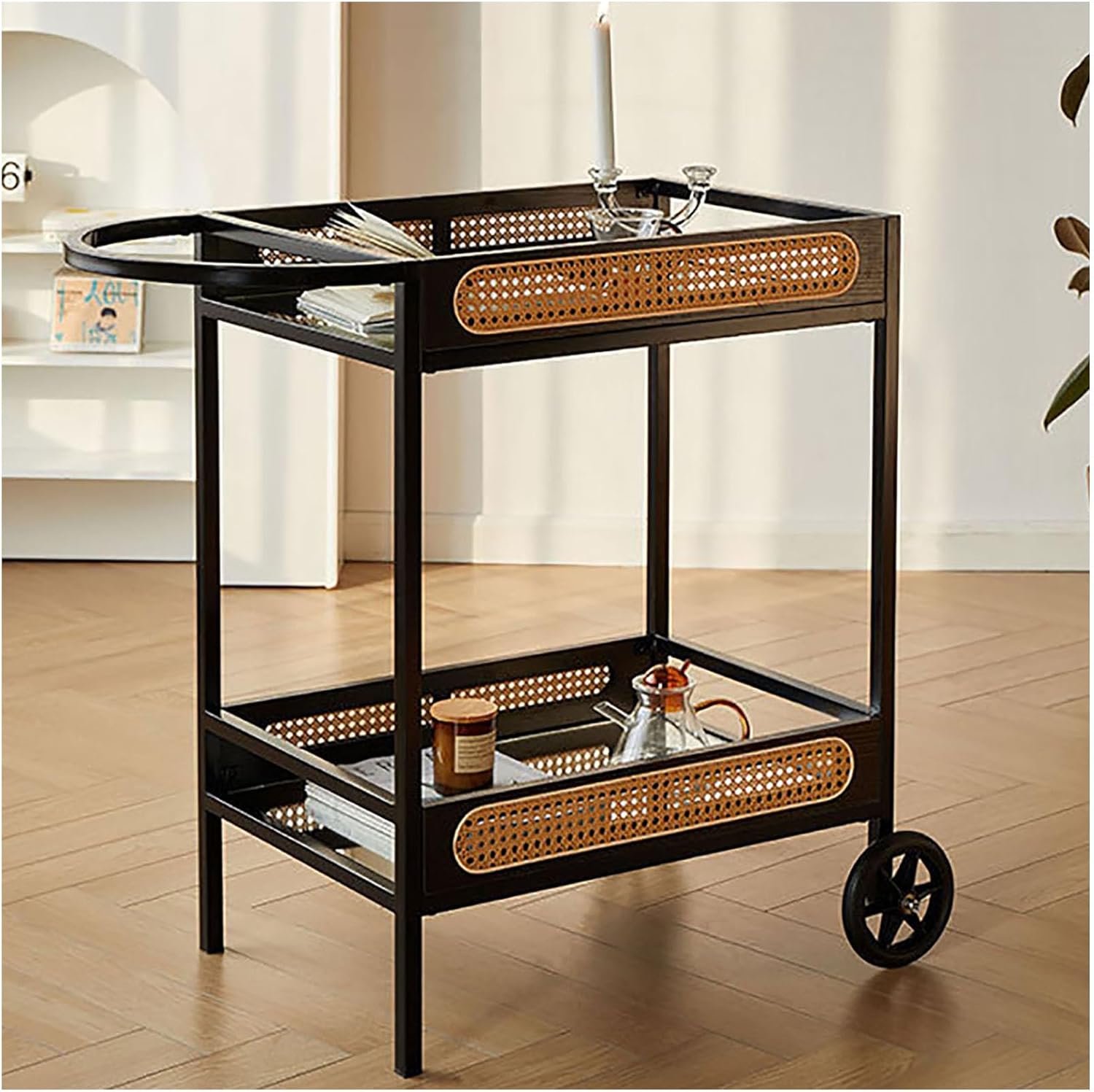 RHFUGBOJ 2Tier Bar Cart for The Home, Lux Serving Cart