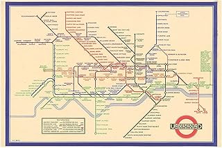 Vintage London Tube Map 1933 Wall Art Poster A4 & A3 size 250gsm Gloss Borderless print (A4)