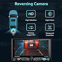 Vista 7 de Estéreo de coche de doble DIN compatible con Apple CarPlay/Android Auto de 6.8 pulgadas, pantalla táctil Bluetooth AM/FM Radio 2X USB