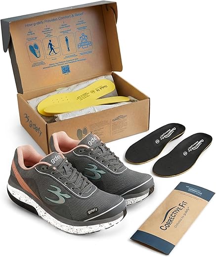 g-defy Mighty Walk Women’s Orthopedic Comfort Shoes for Standing All Day | VersoShock Shock-Absorbing Sole | Wide Toe Box | Supportive Walking Shoes