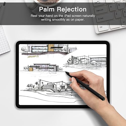 Miniatura 5 de GOOJODOQ - Lápiz óptico de carga inalámbrica para iPad, lápiz GD13 iPad de 2 generación con rechazo de palma inclinable y Bluetooth magnético,