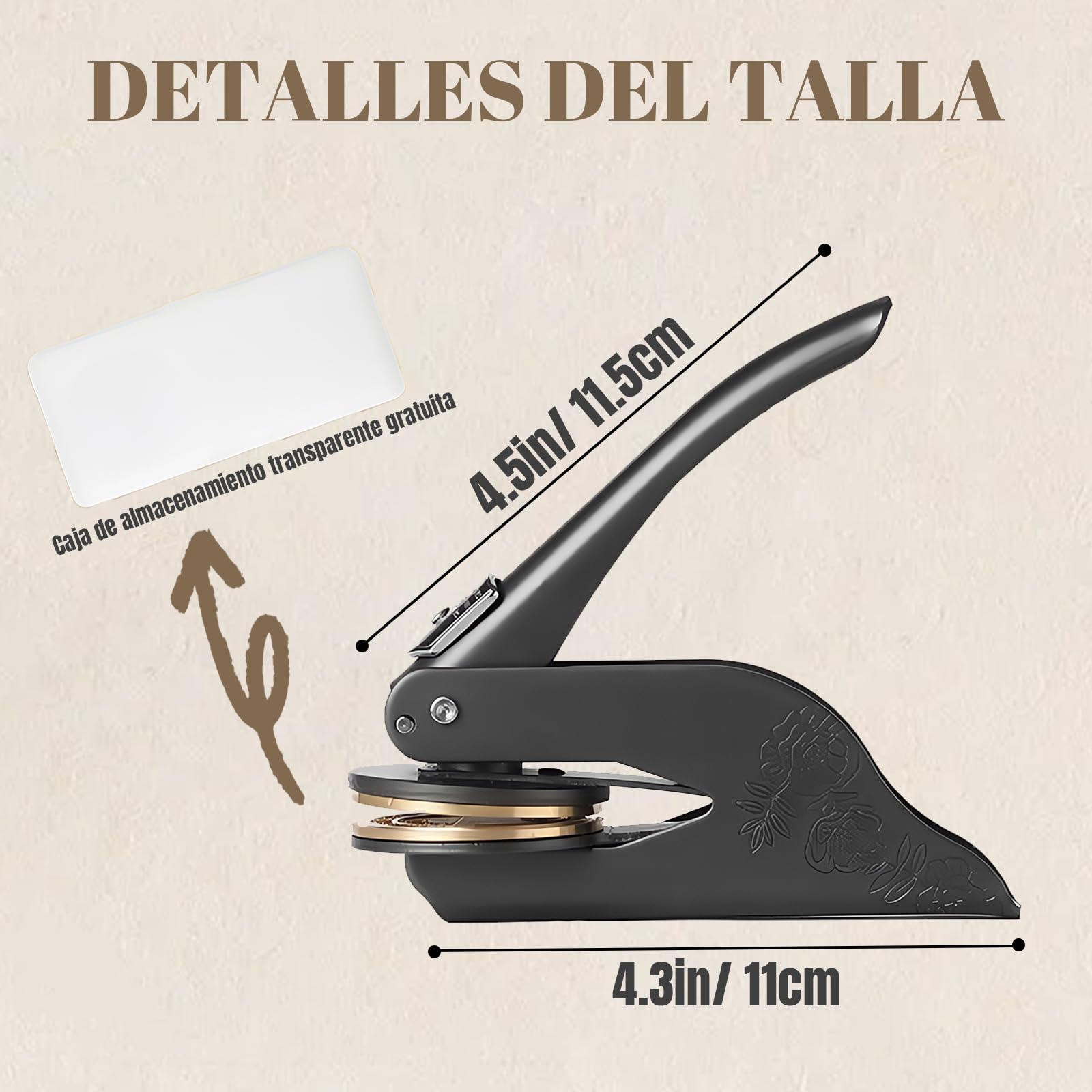 Sello De Libros En Relieve Personalizado,Embosador de Libros Ex Libris,Sello Libros Relieve Personalizado,Libro Embosser con Nombre y Logo, Embosser Para Bodas Sobres Y Libro