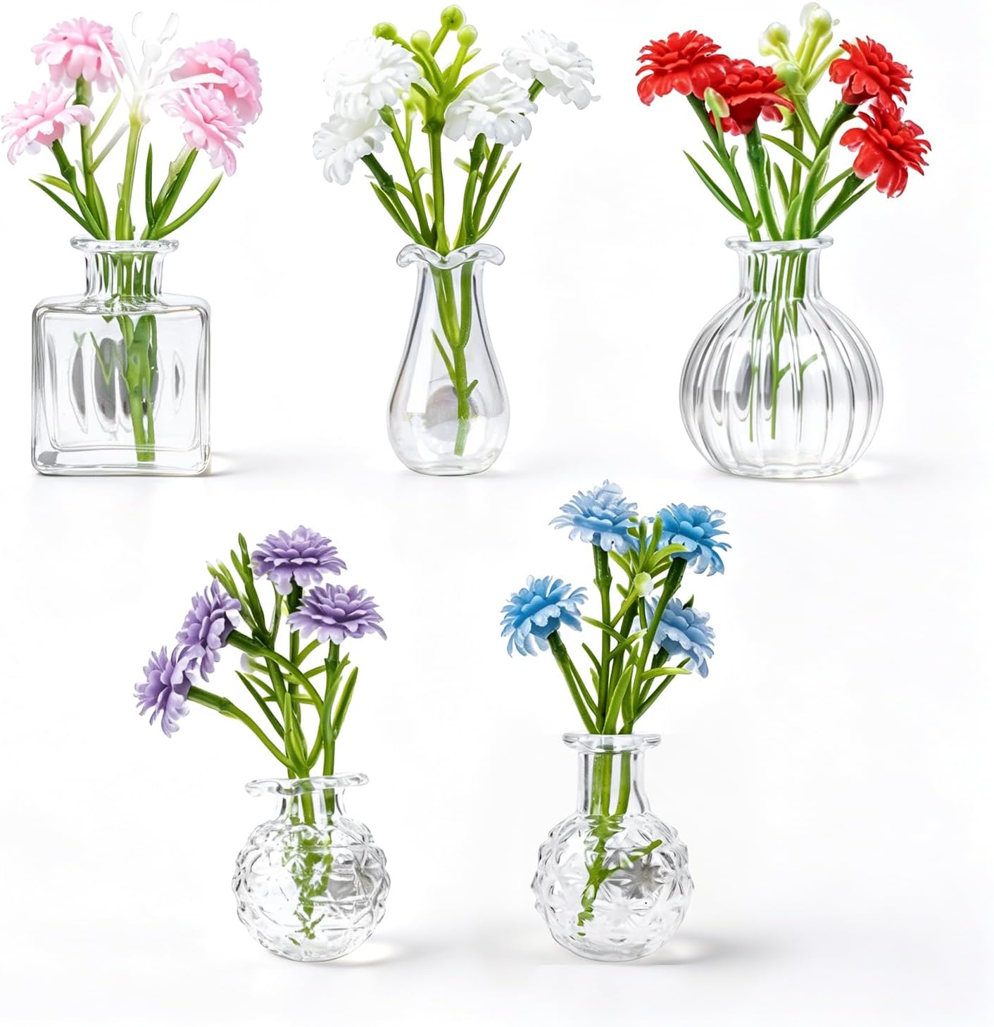 5 Pack Mini Vase Magnets for Fridge, Glass Decorative Magnets