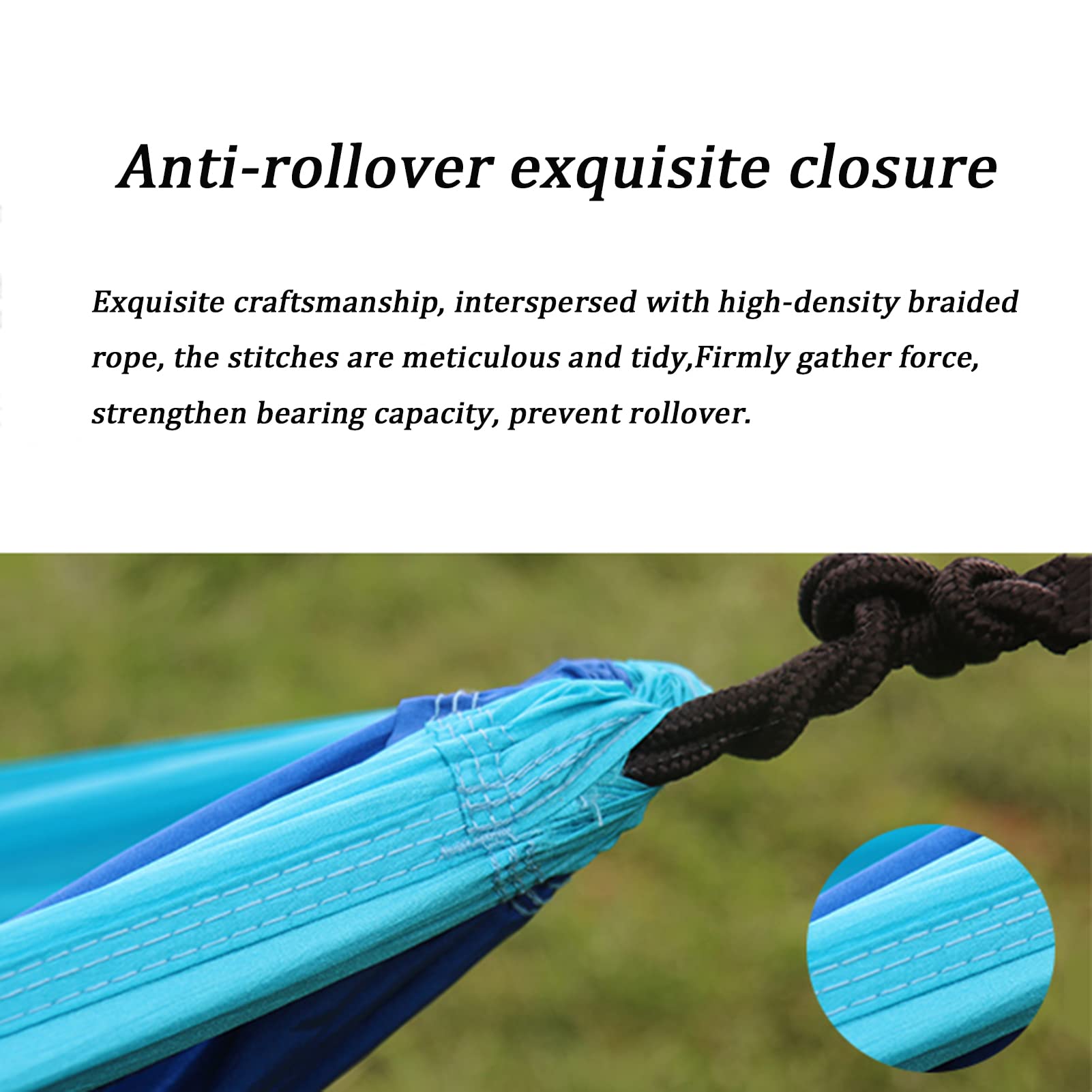 DYTWXG Hamacas portátiles de Nailon, hamacas livianas y duraderas, con Correas para árboles para Acampar, para Caminatas en la Playa en Interiores y Exteriores-Amarillo + Azul Real (110x55 Pulgadas)