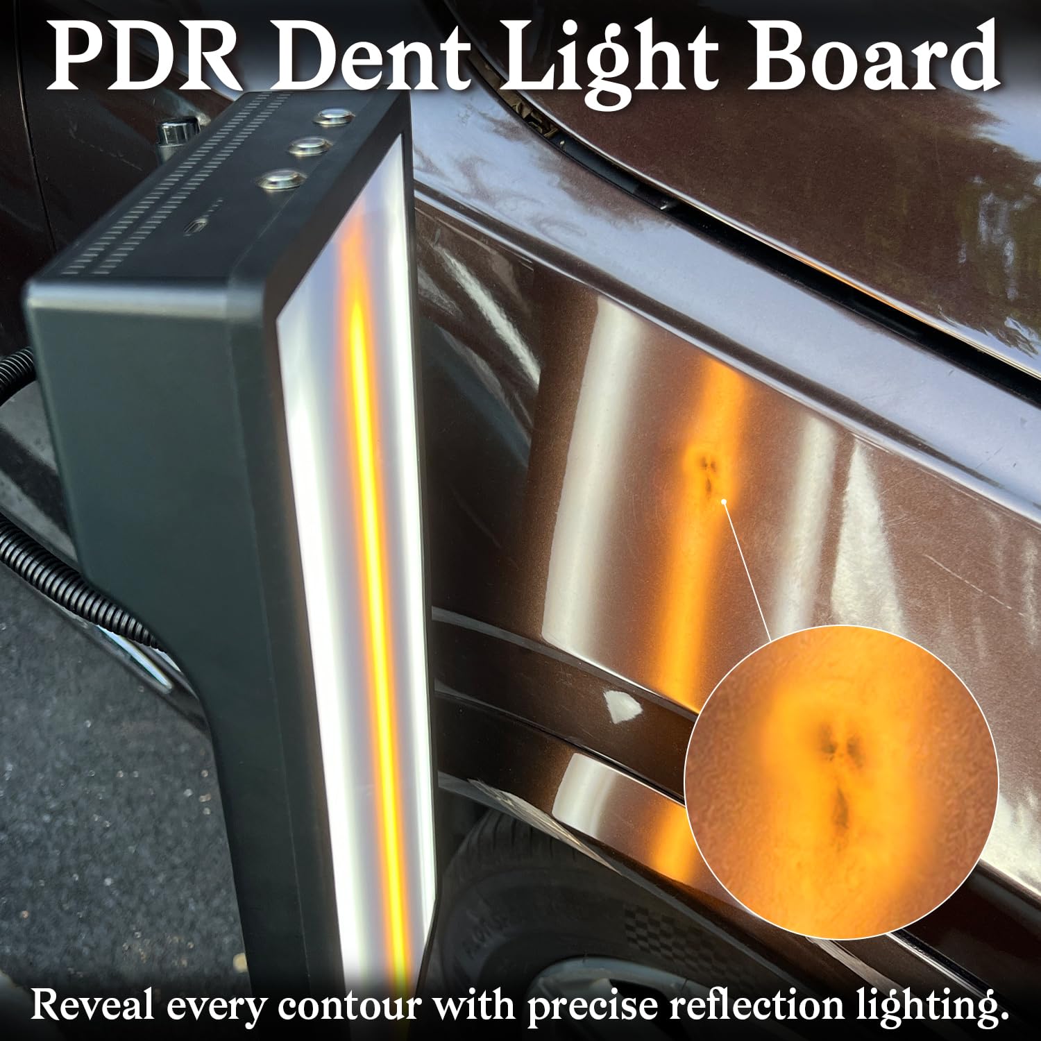 Tableau lumineux PDR avec batterie intégrée, éclairage blanc-jaune réglable, panneau réflecteur de bosses pour réparation sans peinture, outil de détection de lignes de carrosserie automobile