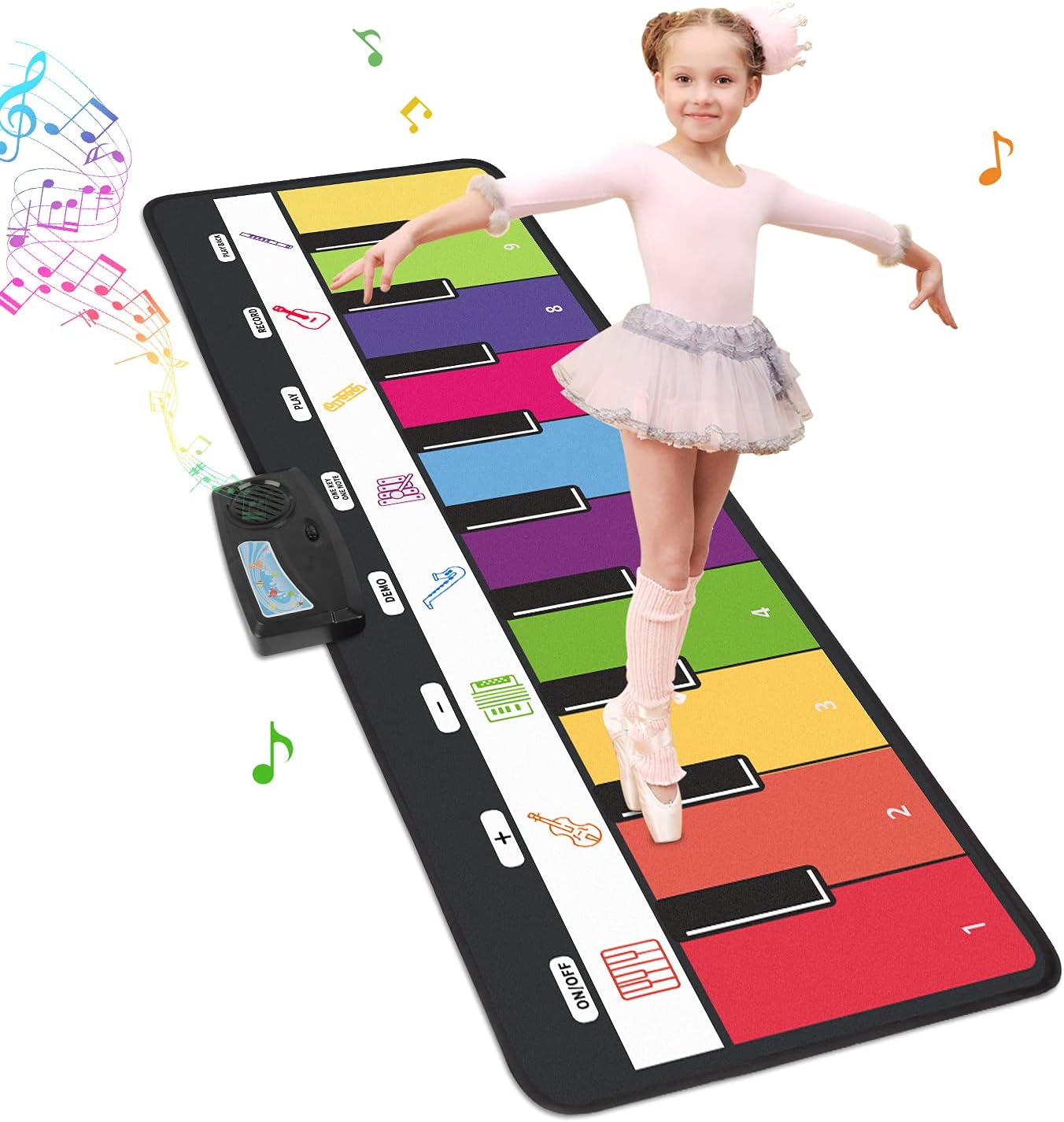 Piano Mat, TWFRIC Toddler Piano Mat with 38 Music Sounds Floor Piano Music Keyboard Baby Musical Developmental Toys Learning Educational Toys for 1 2 3 4 5 Year Old Girls Boys Birthday