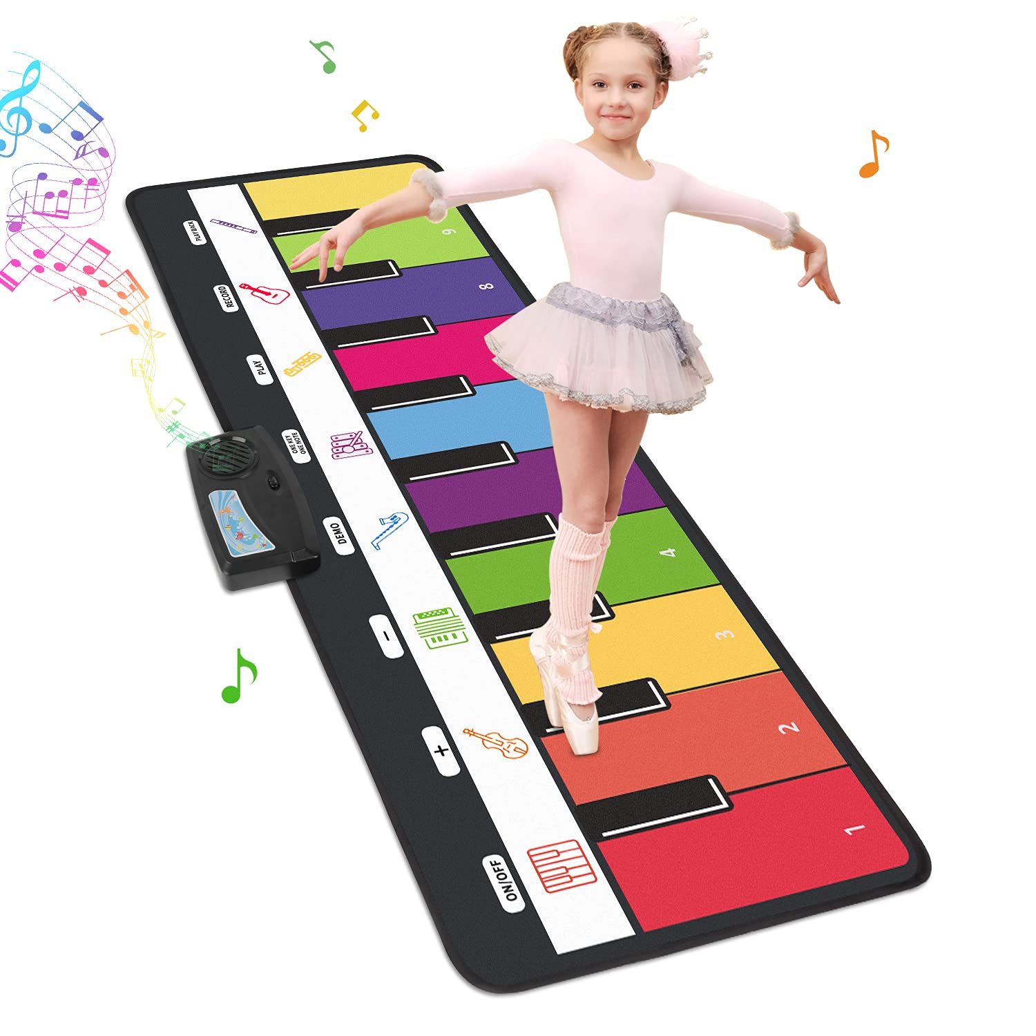 Piano Mat, TWFRIC Toddler Piano Mat with 38 Music Sounds Floor Piano Music Keyboard Baby Musical Developmental Toys Learning Educational Toys for 1 2 3 4 5 Year Old Girls Boys Birthday