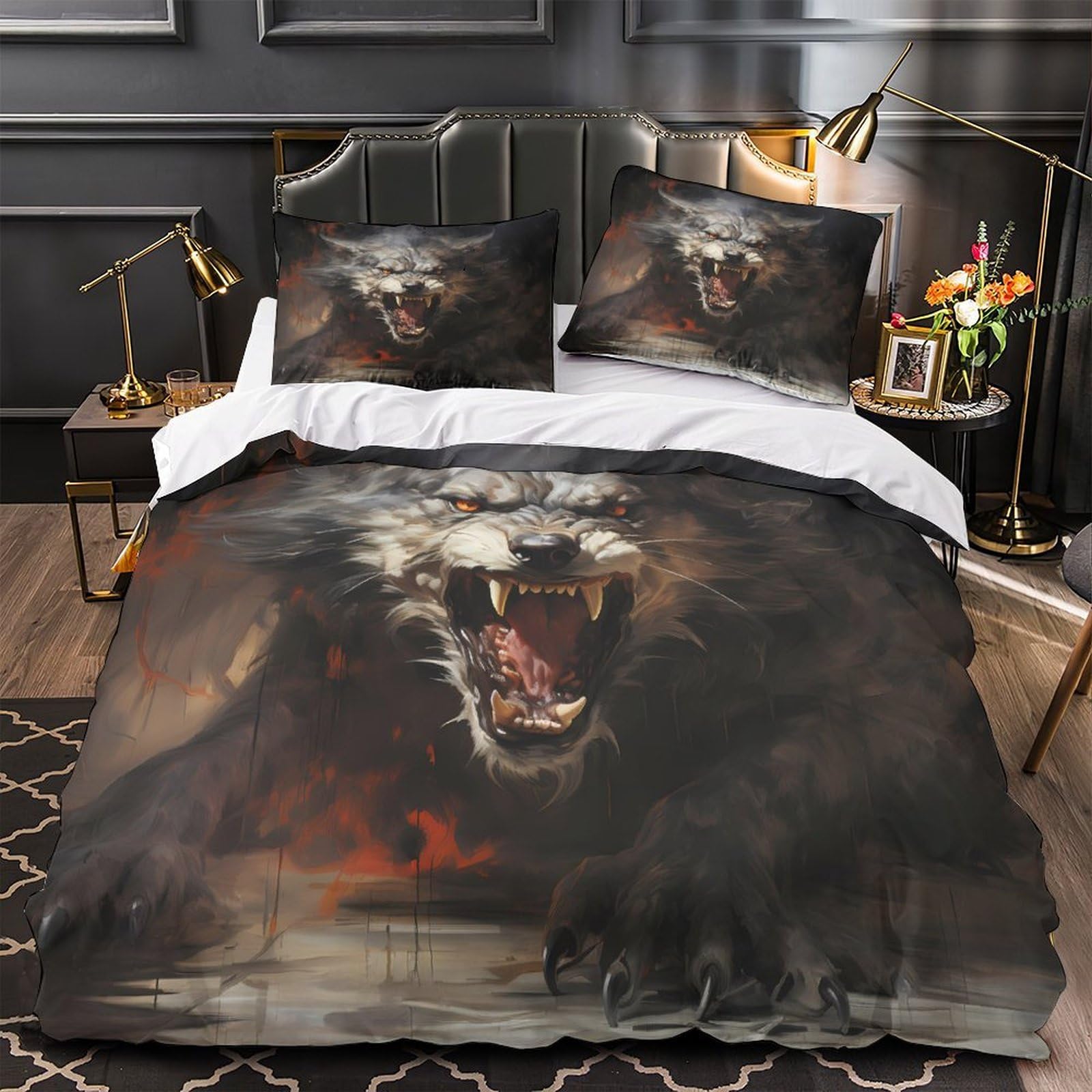 Parure de lit Arbre Fantastique 260x220 en microfibre avec housse de couette imprimée 3D