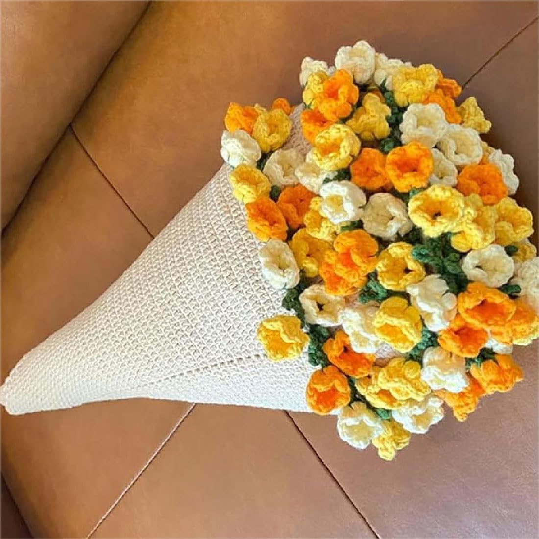 Flower Bouquet Blanket,Crochet Bouquet of Flowers,Crochet Flowers Rose Bouquet Blanket Handmade,Flower Bouquet Throw Blanket,Soft and Lightweight Knitted Throw Blankets for Mother's Day (A)