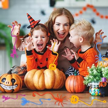 36 Pack Halloween Sticky Hands Toys Spider Web Cat Bat Pumpkin Candy Ghost Sticky Stretchy Toys for Kids Girls Boys Halloween Goodie Bags Fillers Party Favors Treat Bag Gifts