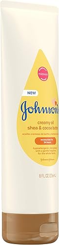 Miniatura 4 de Johnson's Baby Aceite cremoso para bebé con manteca de karité y cacao, loción corporal hidratante, 8 onzas líquidas (el embalaje puede variar)