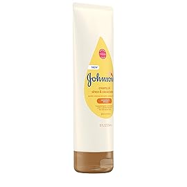 Johnson\'s Baby Creamy Oil for Baby with Shea & Cocoa Butter, Moisturizing Body Lotion, 8 fl. oz (Packaging May Vary)
