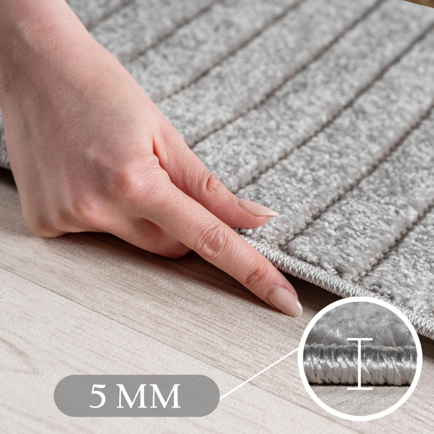 Carpettex Tapis extérieur résistant à la Pluie pour Salon, Chambre, véranda - Poils Courts Gris, Effet Relief, Doux et Lavable, Adapté à l'Extérieur, 200x290 cm