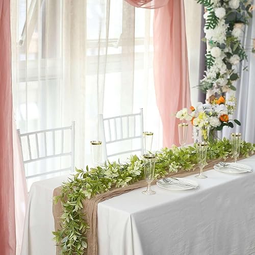 Miniatura 5 de Efavormart - Guirnalda artificial de hojas de tetragona, peperomia errante, 6.5 pies, color verde