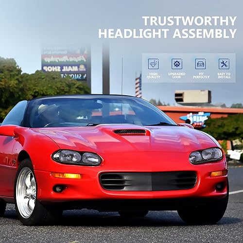 Miniatura 4 de ECCPP Conjunto de faros delanteros para Chevrolet para Camaro 1998-2002 Faros laterales del conductor y del pasajero