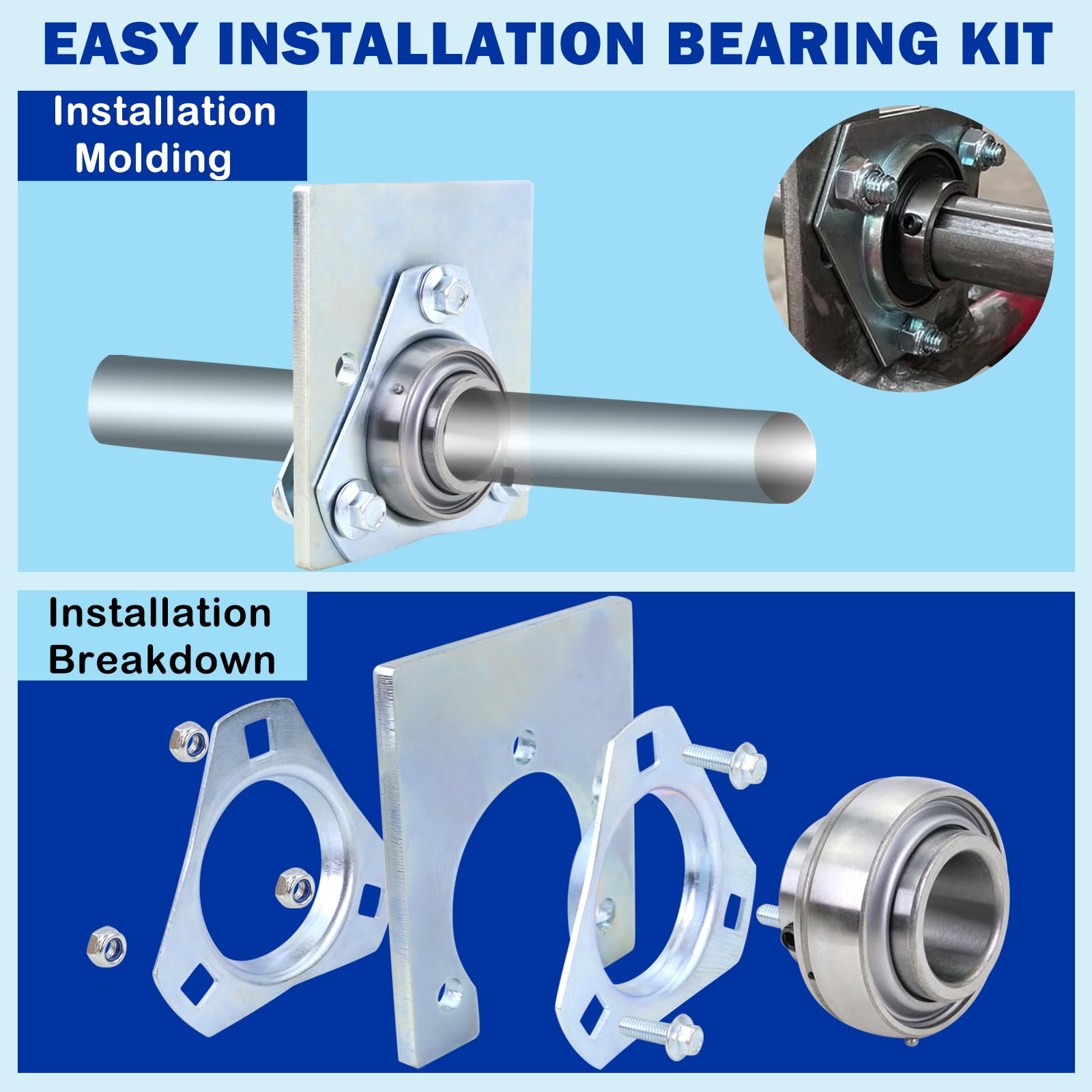 Kit De Rodamiento De Eje Vivo Trasero MATI Go Kart, 3 Orificios