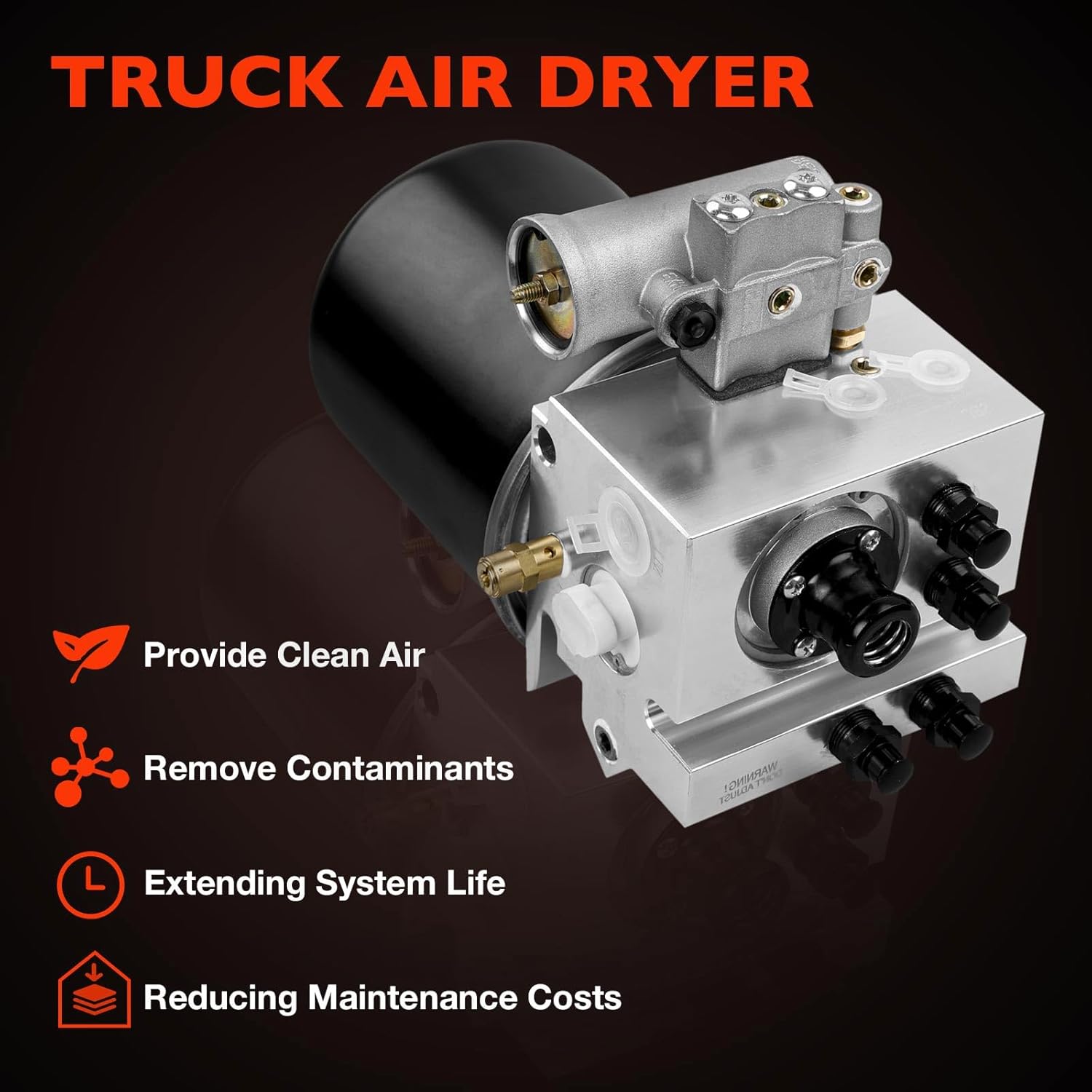 ATRACYPART 801266 Air Dryer Assembly Kit,12Volts,Fits Volvo, Freightliner, Kenworth, Peterbilt, International, Western Star Trucks/Bus/RV/Other – Replaces 5015534, 5010696X