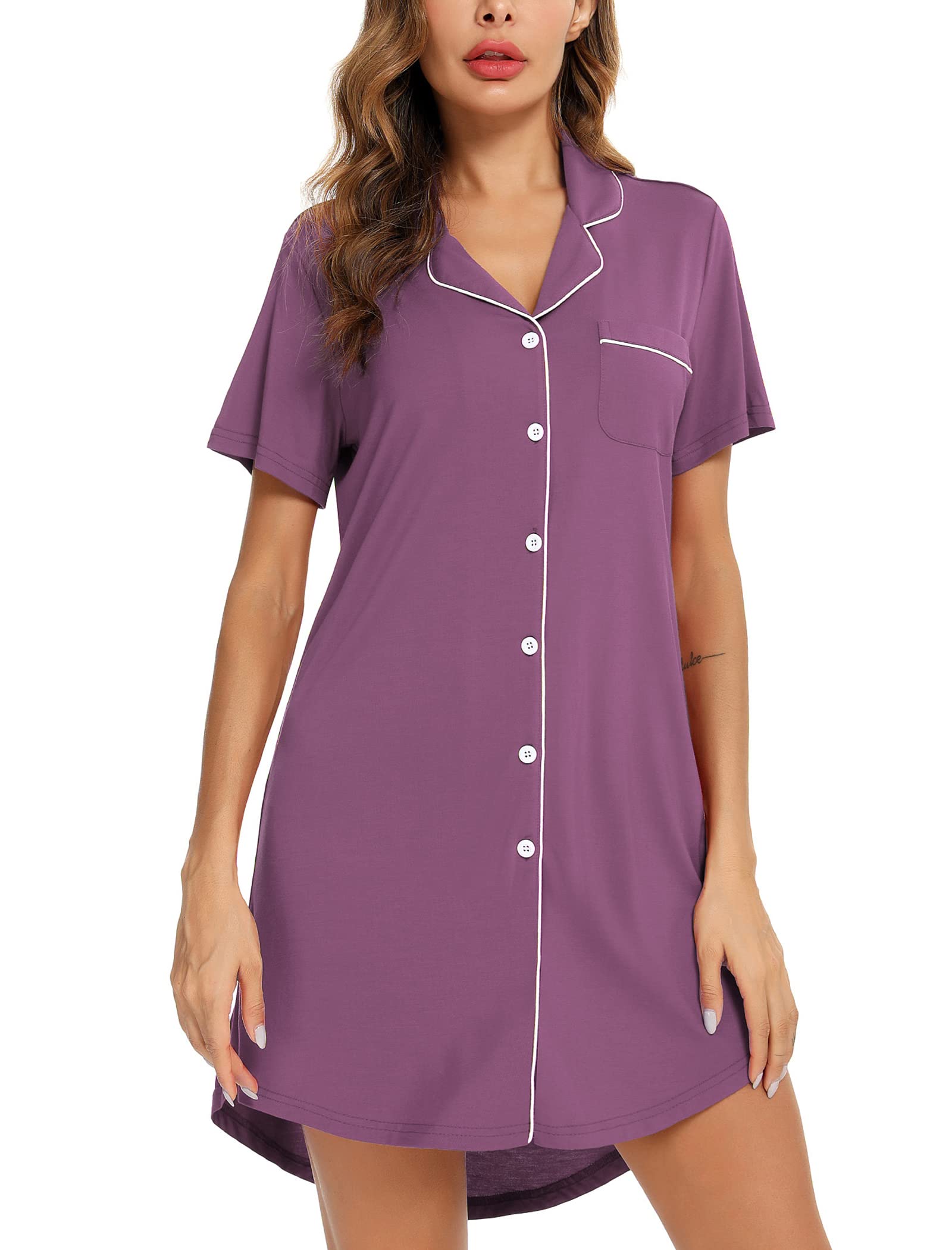 Leikar Casual,v Neck Nightgowns para Mujer