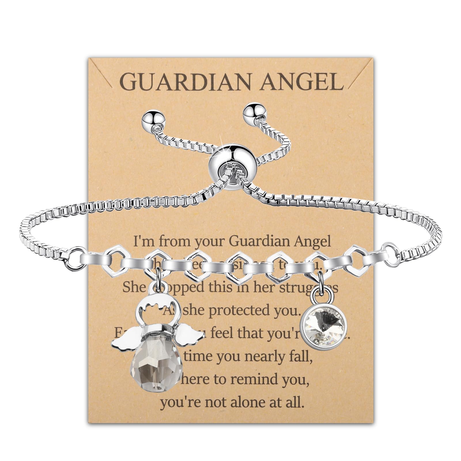 BNQL Guardian Angel Bracelet 12 Months Birthstone Bracelet Guardian Angel Gifts Angel Jewelry Bracelet Gift Angel Memorial Gifts