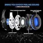 BlueFire Stereo Gaming Headset for PC, Over-Ear Gaming Headphones with Noise Canceling Microphone, Volume Control and LED Lights for PC, Laptop, Tablet(Blue)