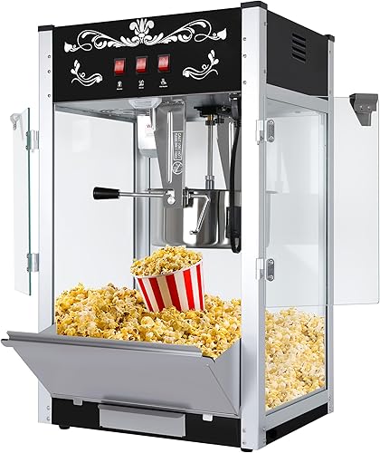 Miniatura 9 de Máquina comercial de palomitas de maíz de 12 onzas, máquina de palomitas de maíz para cine con hervidor de acero inoxidable y vidrio templado, 850 W
