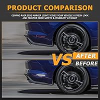 Vista 6 de Gempro LED Side Marker Lights for Ford Mustang 2015-2023 Rear White Fender Marker Reflectors Lamps Smoked Len, 2PCS LED blanco