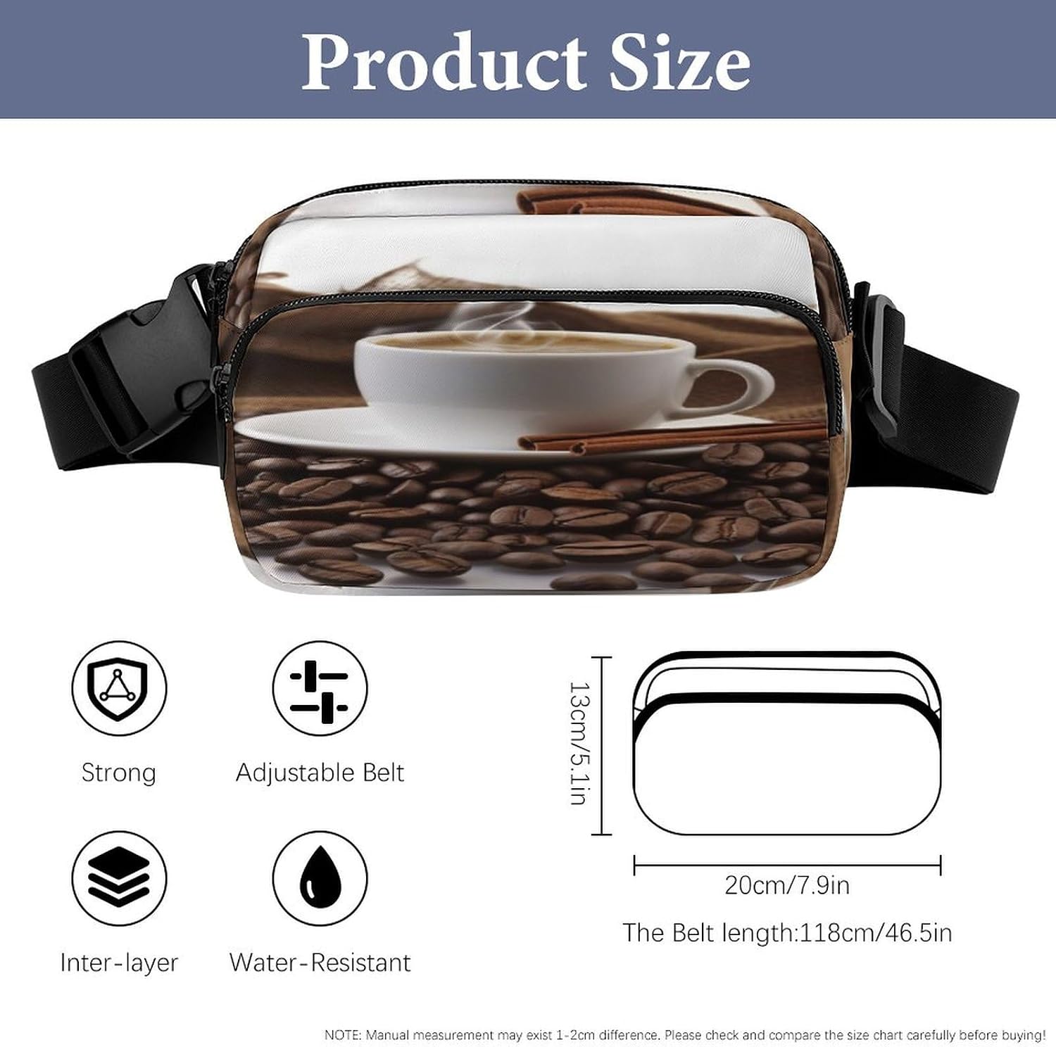 Bean Fanny Pack Belt Bag with Adjustable Strap Fashion Waist Bag for Outdoor Sports Hiking
